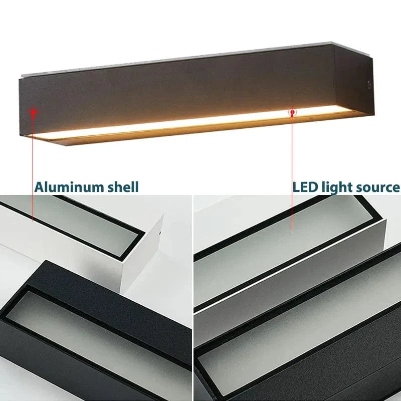 LED Utomhusvägglampor - Vattentäta Aluminiumvägglampetter för Veranda, Patio och Garage - Moderna Utomhusvägglyktor