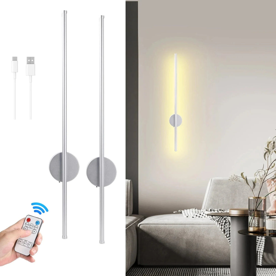 LED Uppladdningsbar Vägglampa