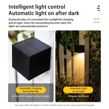 LED Solarbelysning för Vägg – Utomhusmontering – IP65 Vattentålig – Europeisk Stil - Manuell Strömbrytare - Trädgårdsbelysning - 6-12 Timmars Belysning