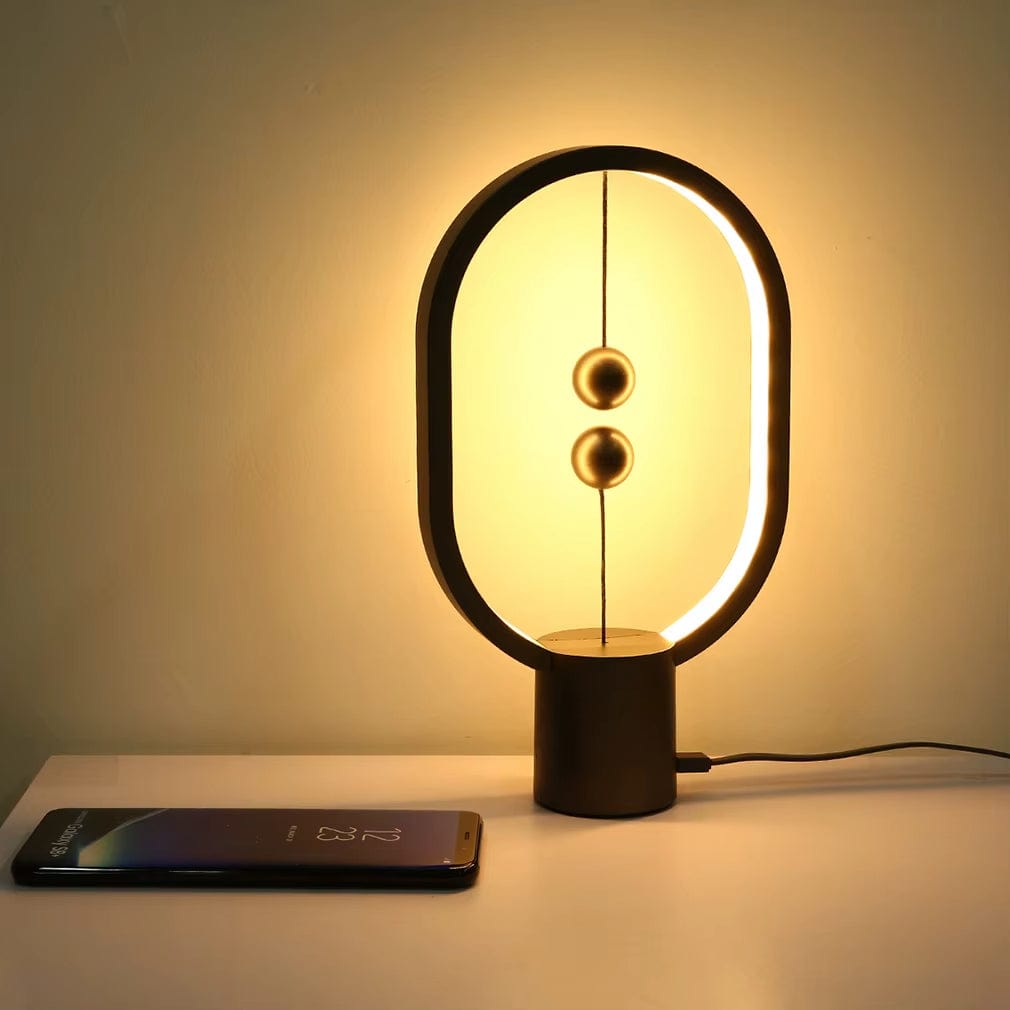 LED Bordslampa Med USB-laddning – Mini Balans Design - Varm Vit Ljus - Dekorativ - Elegant Hem Accent