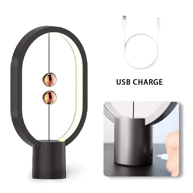 LED Bordslampa Med USB-laddning – Mini Balans Design - Varm Vit Ljus - Dekorativ - Elegant Hem Accent