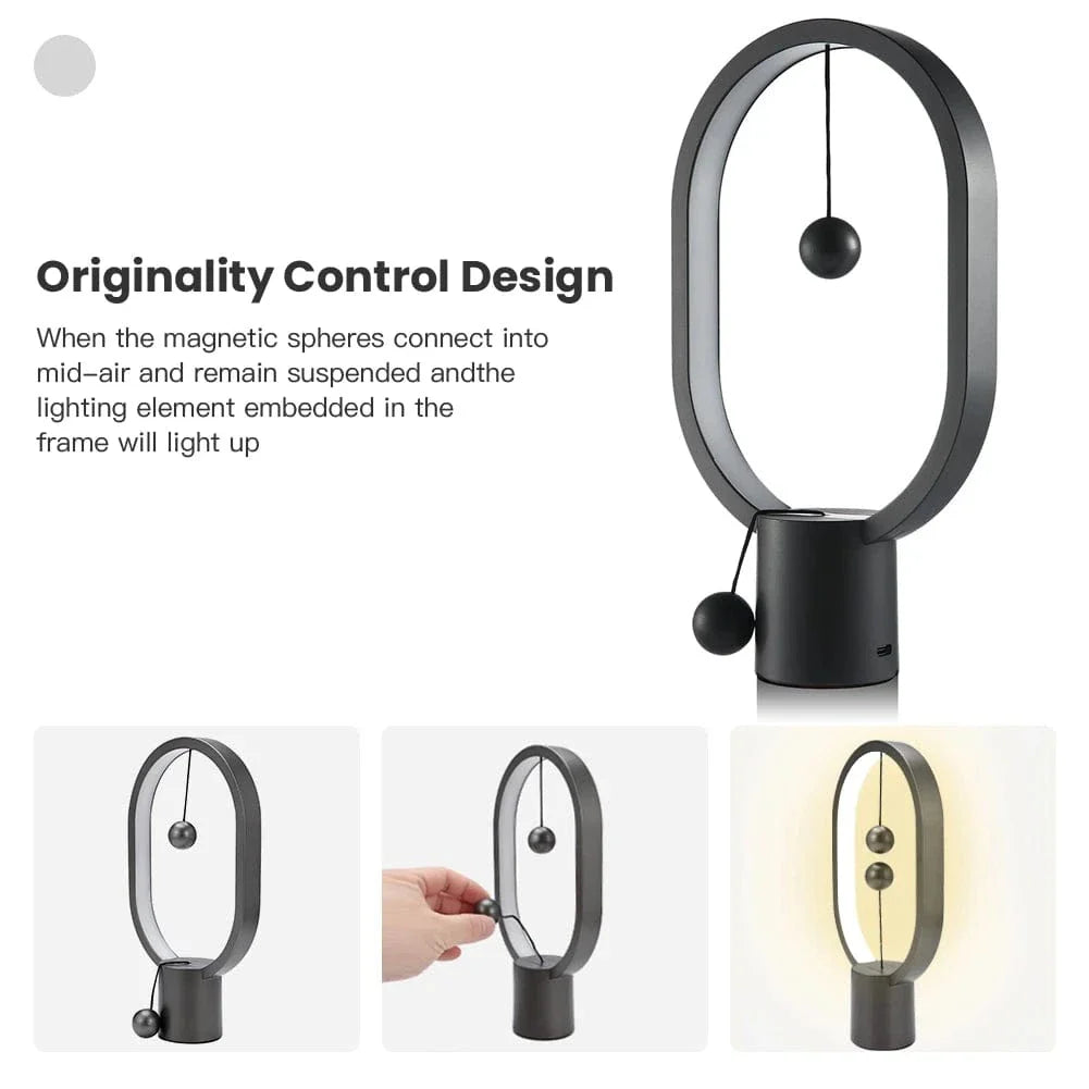 LED Bordslampa Med USB-laddning – Mini Balans Design - Varm Vit Ljus - Dekorativ - Elegant Hem Accent