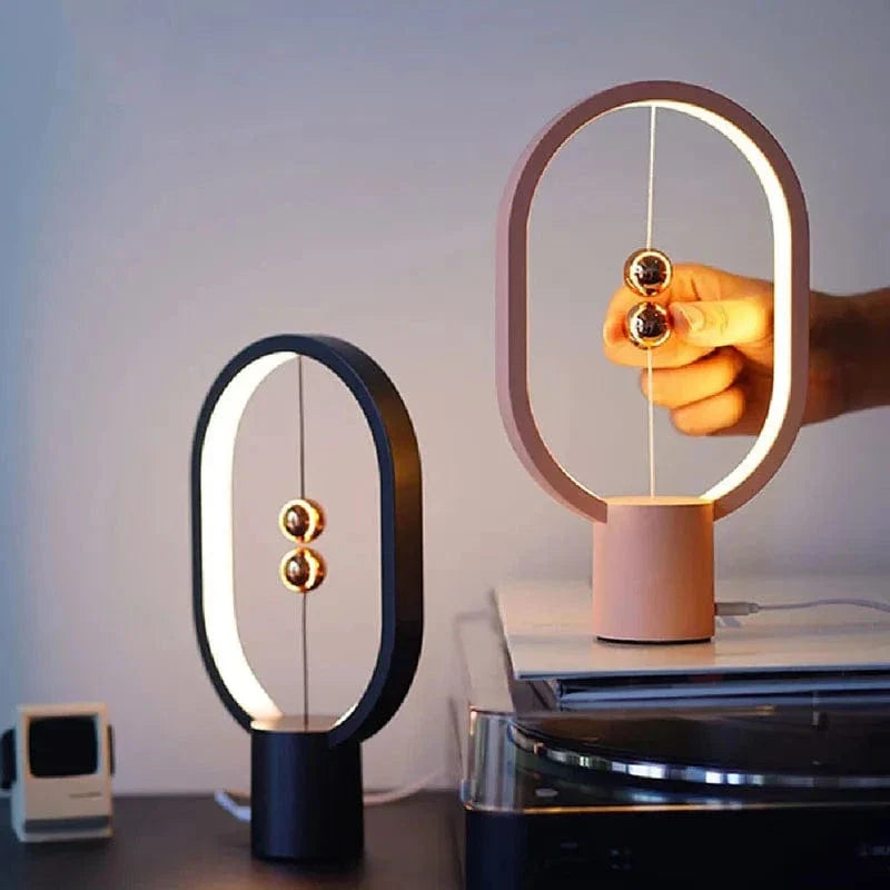 LED Bordslampa Med USB-laddning – Mini Balans Design - Varm Vit Ljus - Dekorativ - Elegant Hem Accent