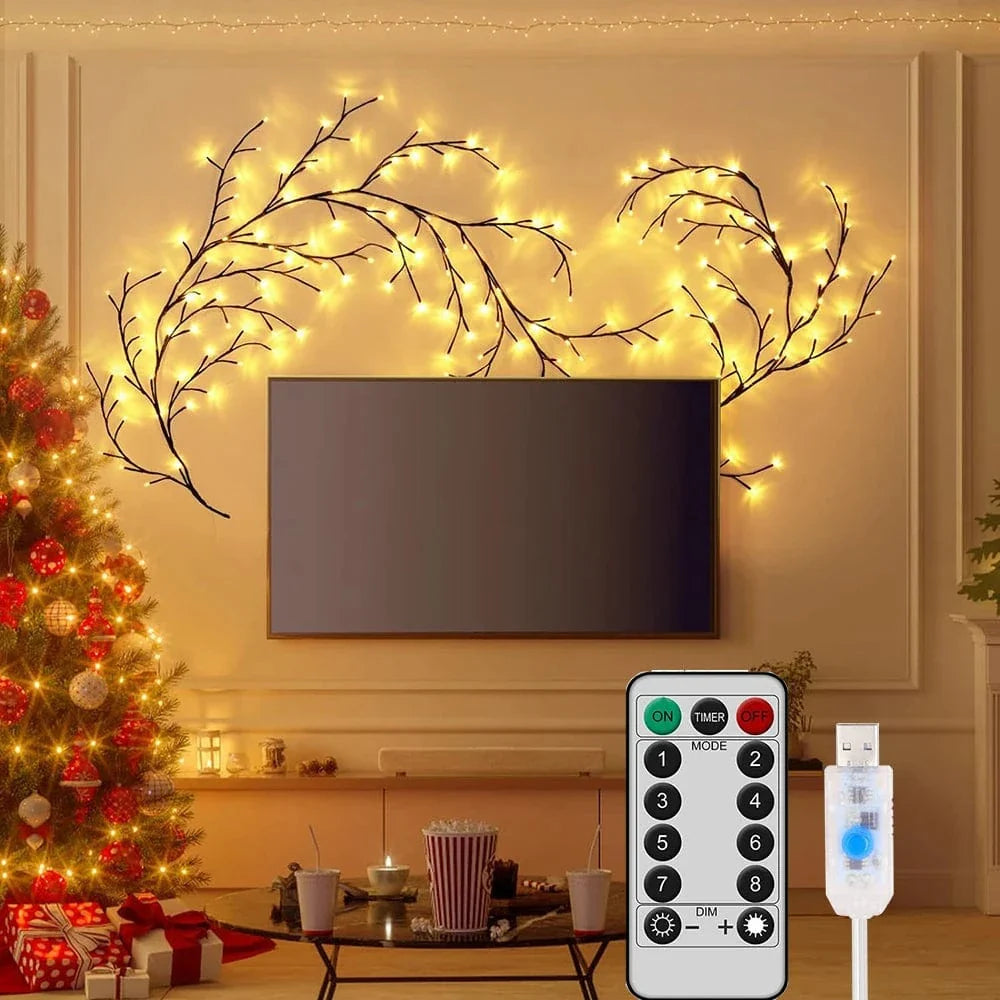 LED Trädgrenlampa - Sol- eller USB-drivet