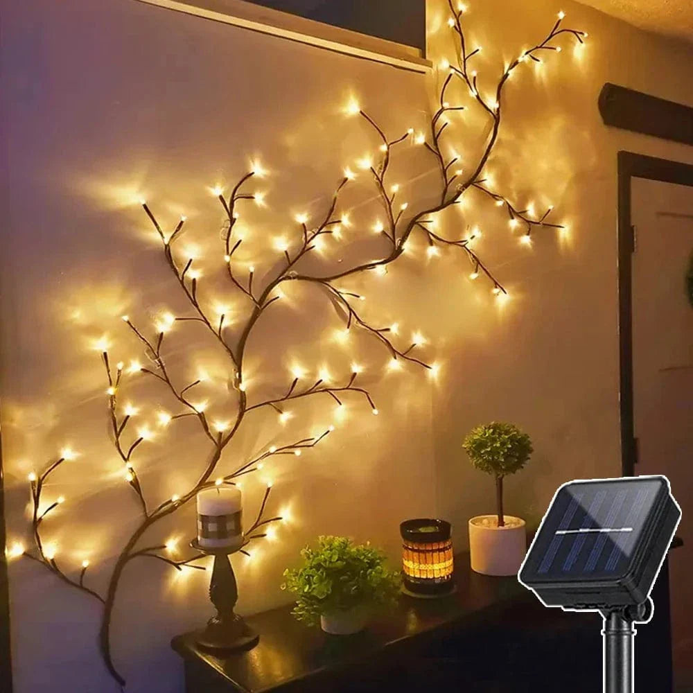 LED Trädgrenlampa - Sol- eller USB-drivet