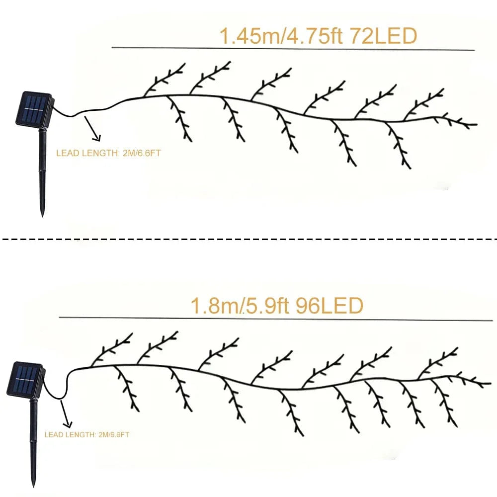 LED Trädgrenlampa - Sol- eller USB-drivet