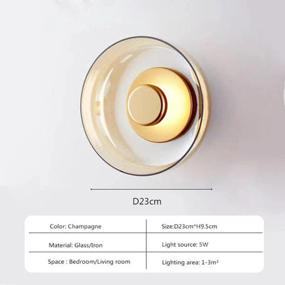 LED Vägglampa Med Glas Skärm - Modern Design - Varm Vit Ljus - Järn Konstruktion - Inomhus Vägglampor - Dekorativa Väggfästen