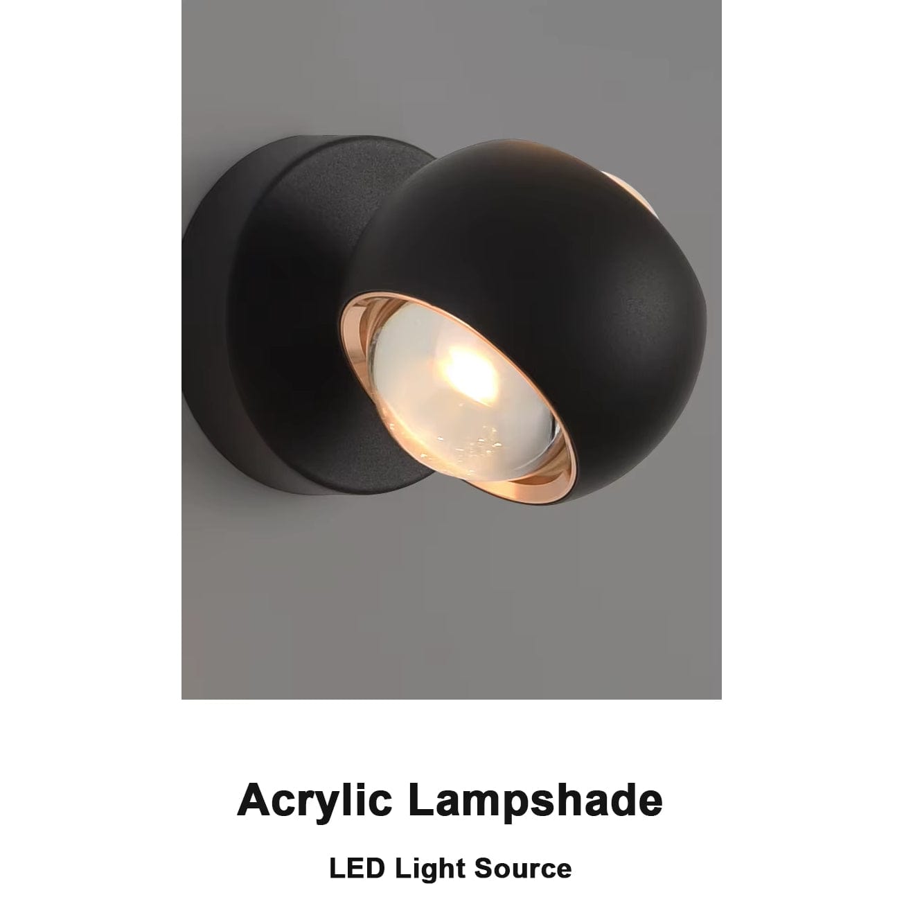 LED vägglampa med roterbar design – Modern - Frostad metall - Akrylinse - Upp/Ner belysning - Nordisk stil