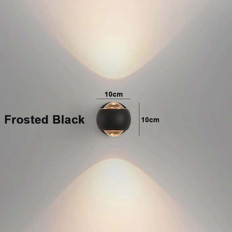 LED vägglampa med roterbar design – Modern - Frostad metall - Akrylinse - Upp/Ner belysning - Nordisk stil