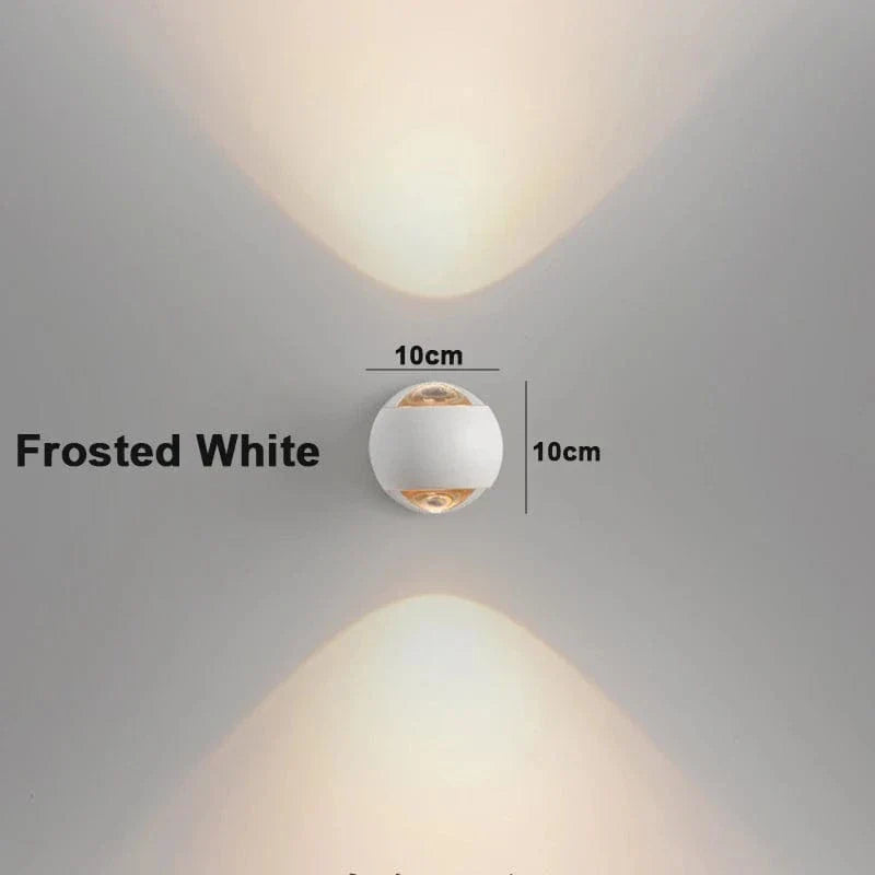 LED vägglampa med roterbar design – Modern - Frostad metall - Akrylinse - Upp/Ner belysning - Nordisk stil