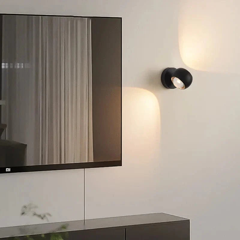 LED vägglampa med roterbar design – Modern - Frostad metall - Akrylinse - Upp/Ner belysning - Nordisk stil