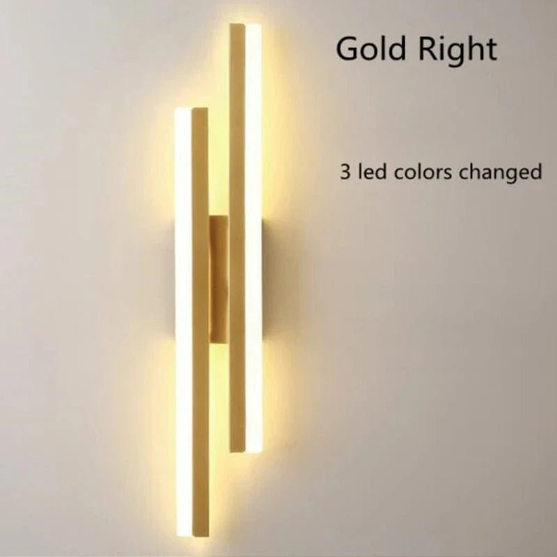 LED Vägglampa Med Akryl Lampskärm – Inomhus Väggljus - Modern Koppardesign - Justerbar Färgtemperatur - Guld/Svart Finish