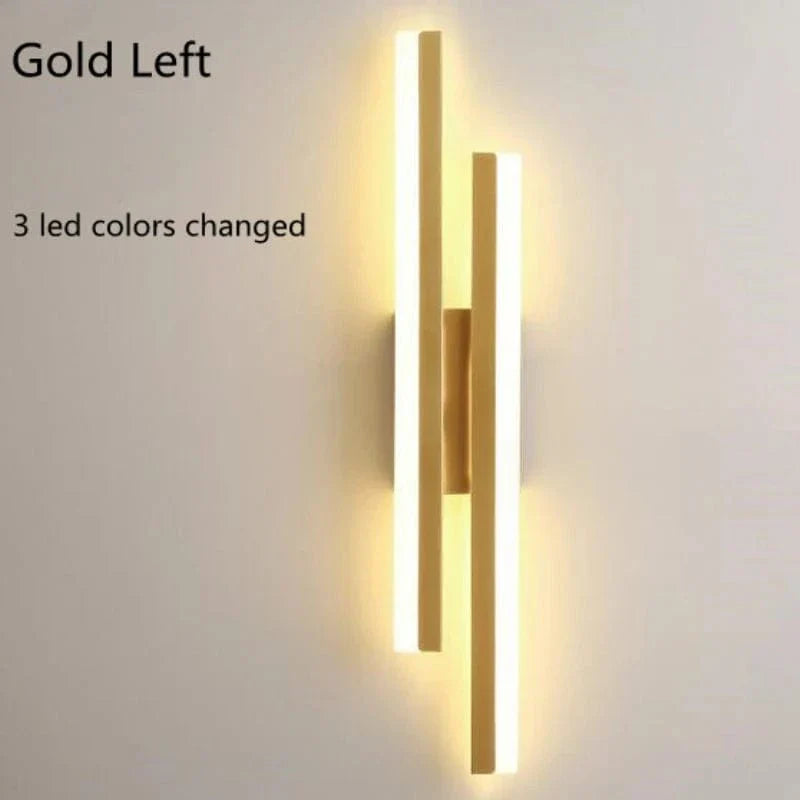 LED Vägglampa Med Akryl Lampskärm – Inomhus Väggljus - Modern Koppardesign - Justerbar Färgtemperatur - Guld/Svart Finish