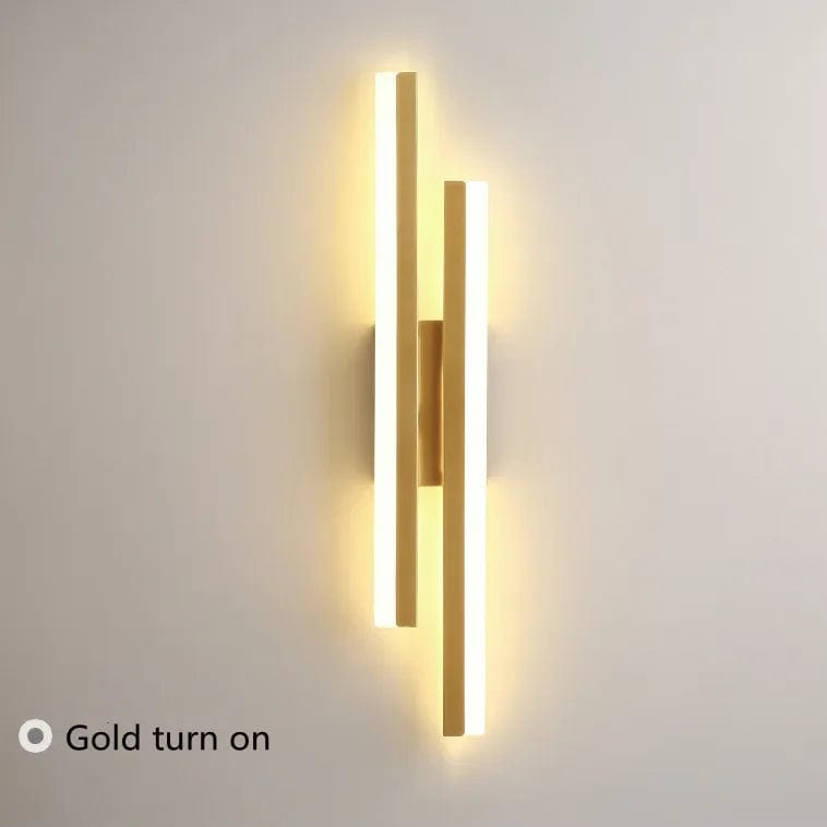 LED Vägglampa Med Akryl Lampskärm – Inomhus Väggljus - Modern Koppardesign - Justerbar Färgtemperatur - Guld/Svart Finish