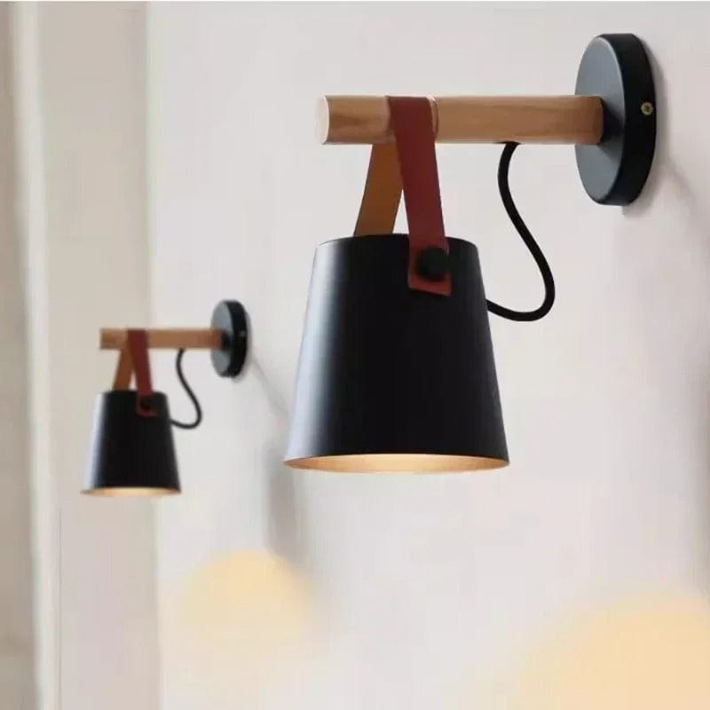 LED Vägglampa Med Justerbar Ljusfärg – Nordisk Design - Trä och Järn - Idealisk För Inomhusbruk - Modern Stil - Perfekt För Sovrum och Vardagsrum