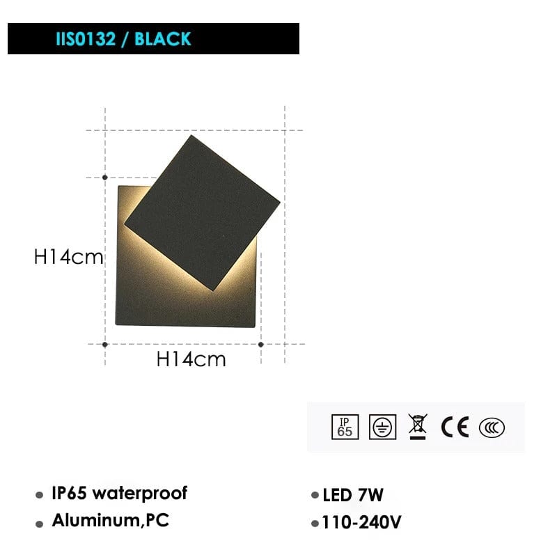 LED Vattentålig Utomhusvägglampa med 360° Rotation – Modern Utomhusväggljus för Trädgårdar och Dörrar