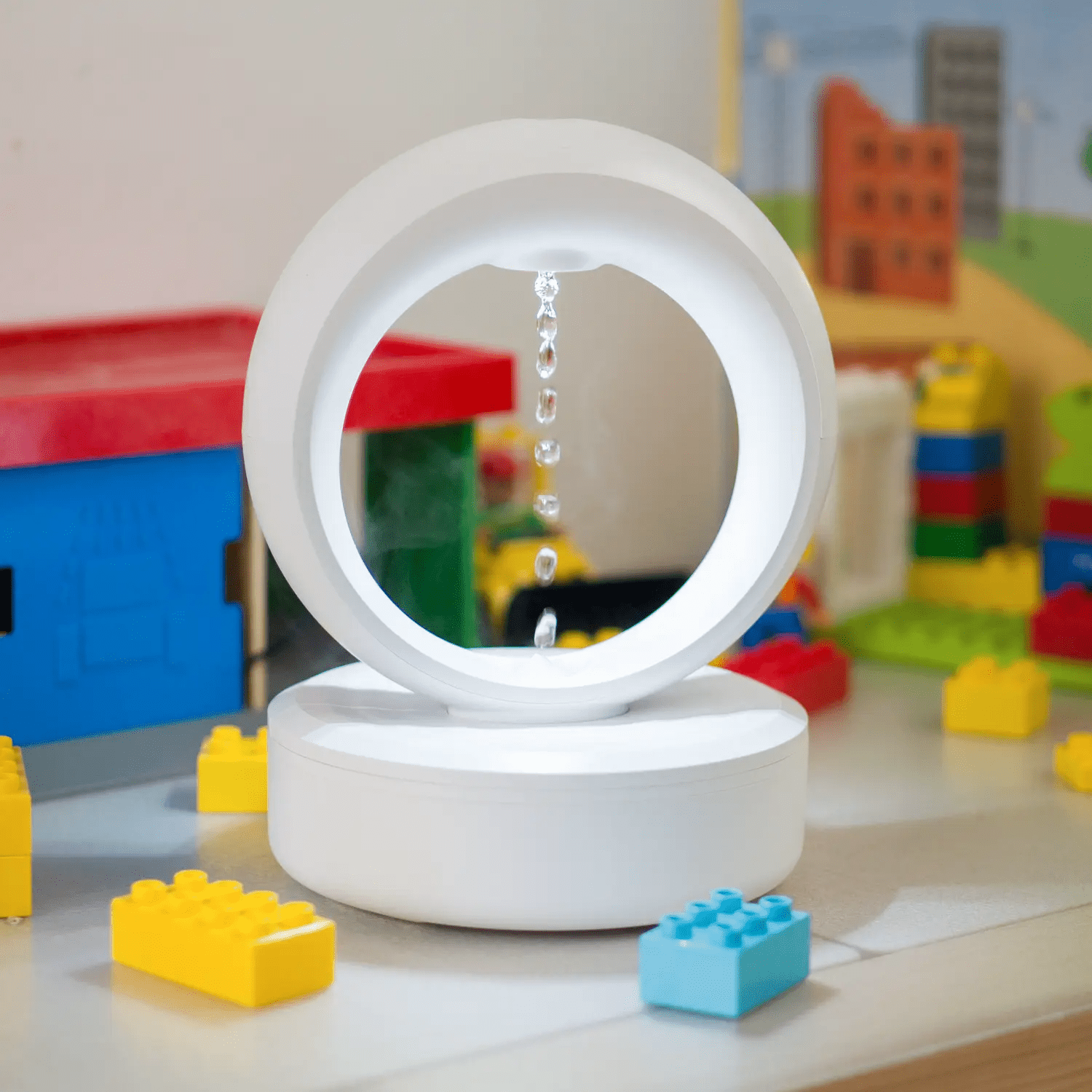 Svävande vattendroppe ultrasonisk luftfuktare med LED-belysning