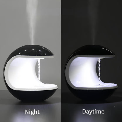 Svävande vattendroppe ultrasonisk luftfuktare med LED-belysning