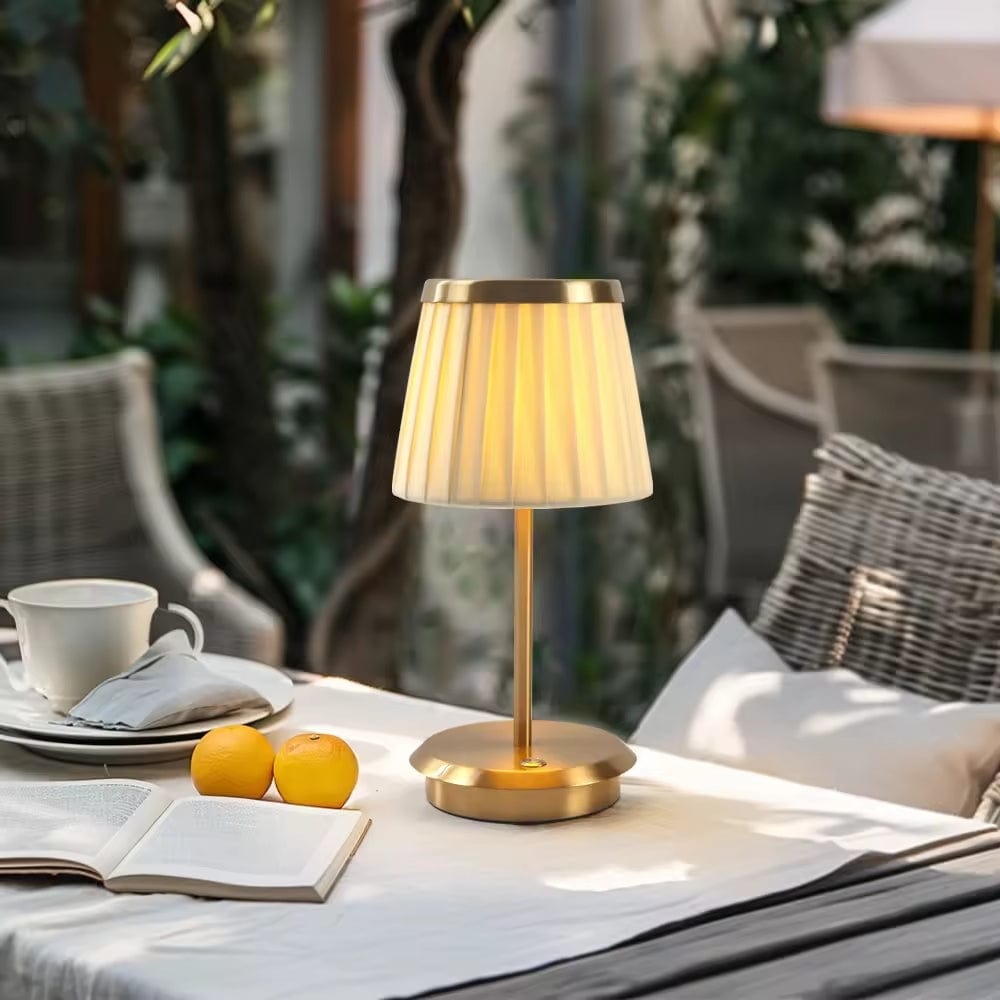 Lyxig Plisserad Återuppladdningsbar Bordslampa
