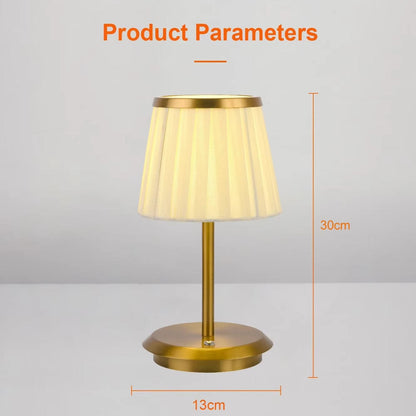 Lyxig Plisserad Återuppladdningsbar Bordslampa