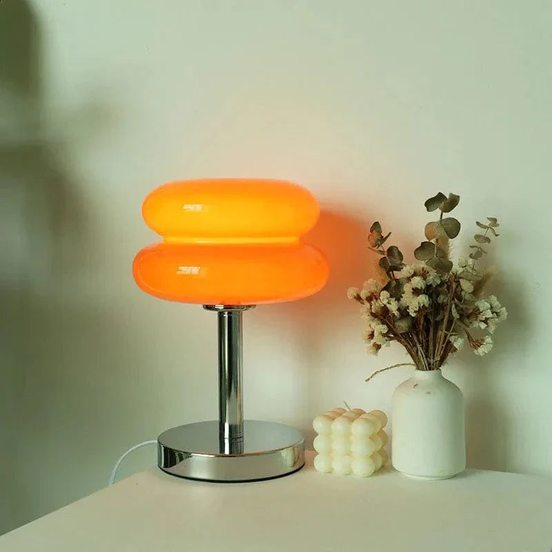 Macaron Glas Bordslampa - Med sladd - Trikromatisk dimning - Ögonskydd - Modern design - Stilig sovrumslampa - E27 lampa kompatibel