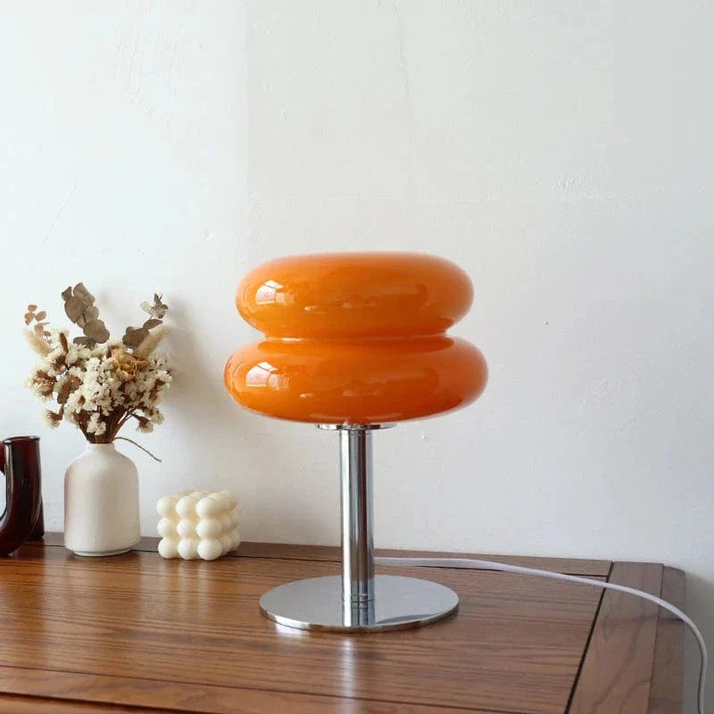 Macaron Glas Bordslampa - Med sladd - Trikromatisk dimning - Ögonskydd - Modern design - Stilig sovrumslampa - E27 lampa kompatibel