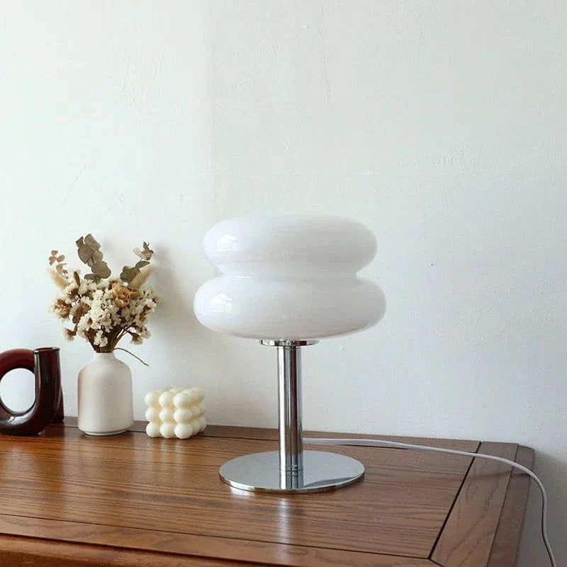 Macaron Glas Bordslampa - Med sladd - Trikromatisk dimning - Ögonskydd - Modern design - Stilig sovrumslampa - E27 lampa kompatibel