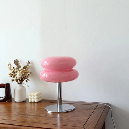 Macaron Glas Bordslampa - Med sladd - Trikromatisk dimning - Ögonskydd - Modern design - Stilig sovrumslampa - E27 lampa kompatibel