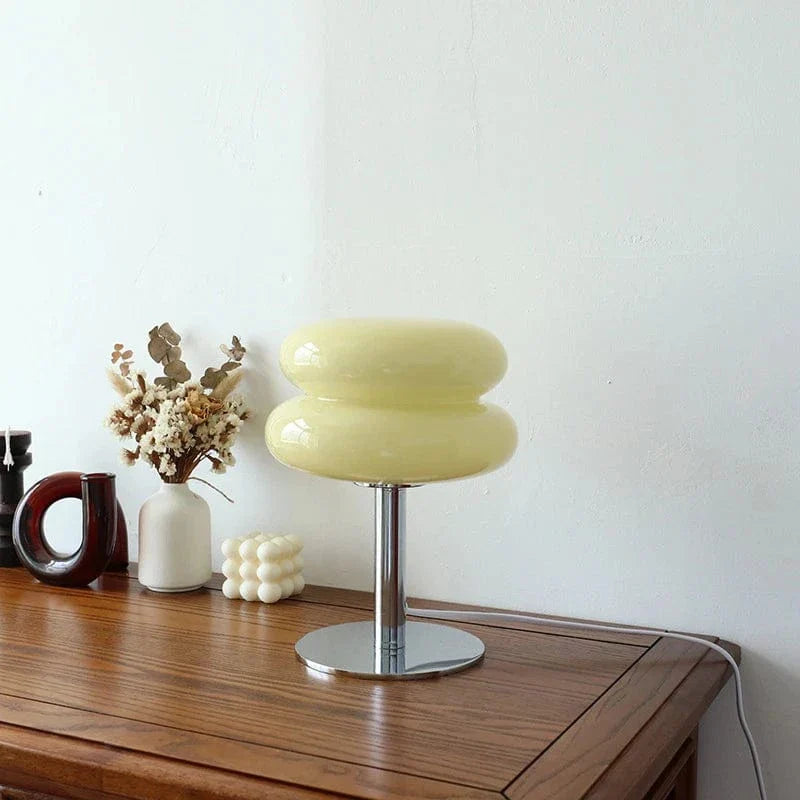 Macaron Glas Bordslampa - Med sladd - Trikromatisk dimning - Ögonskydd - Modern design - Stilig sovrumslampa - E27 lampa kompatibel