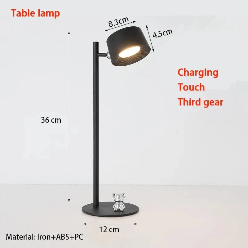Magnetisk Monterings LED Skrivbordslampa – Uppladdningsbar - Rotbar - Minimalistisk - Modern Inomhusbelysning - Idealisk För Arbete Och Studier