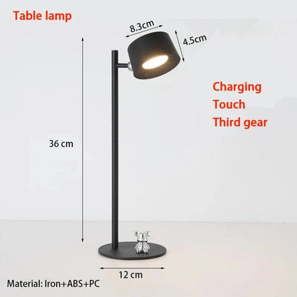Magnetisk Monterings LED Skrivbordslampa – Uppladdningsbar - Rotbar - Minimalistisk - Modern Inomhusbelysning - Idealisk För Arbete Och Studier