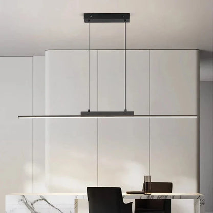Modern svart taklampa med justerbar höjd – minimalistisk design - aluminium och silikon - perfekt för kök och matsal