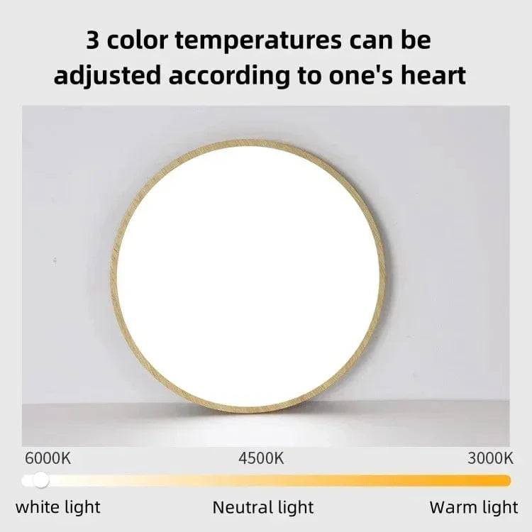 Modern Cirkulär Ultrathin Trä LED Taklampa