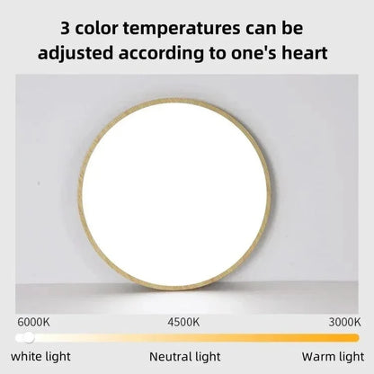 Modern Cirkulär Ultrathin Trä LED Taklampa