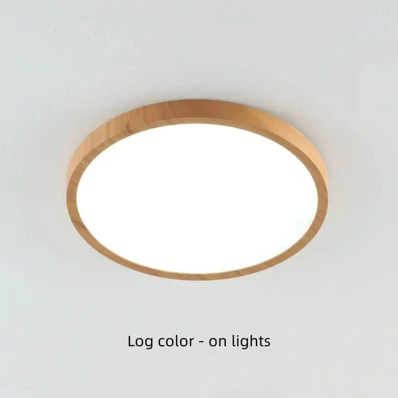 Modern Cirkulär Ultrathin Trä LED Taklampa