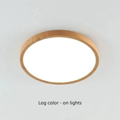 Modern Cirkulär Ultrathin Trä LED Taklampa