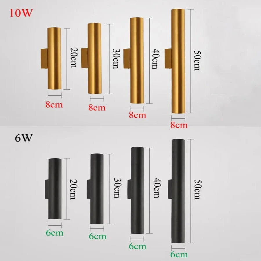 Modern Cylinder 6W 10W LED Vägglampa