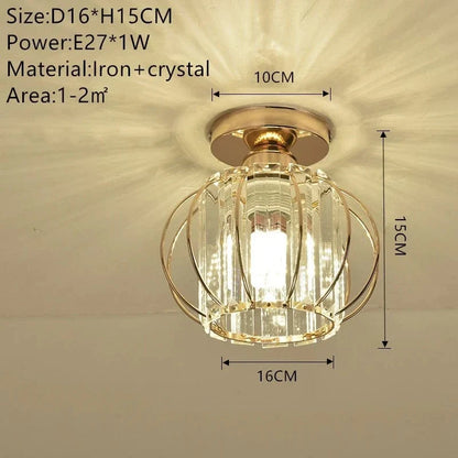 Modern Flush Mount Ceiling Light Fixture – K9 Crystal - LED Kompatibel - Elegant Design - Inomhusbruk - Polerad Krom Finish