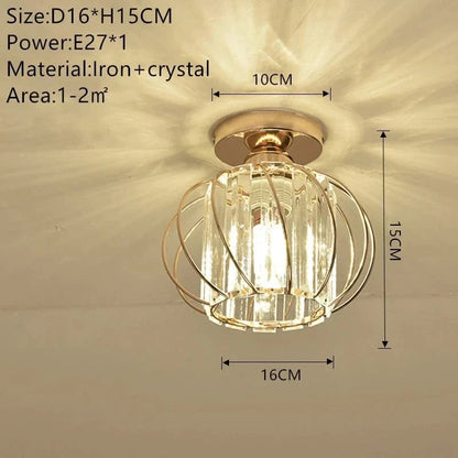 Modern Flush Mount Ceiling Light Fixture – K9 Crystal - LED Kompatibel - Elegant Design - Inomhusbruk - Polerad Krom Finish