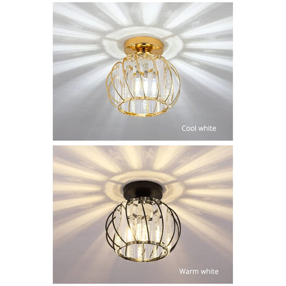 Modern Flush Mount Ceiling Light Fixture – K9 Crystal - LED Kompatibel - Elegant Design - Inomhusbruk - Polerad Krom Finish