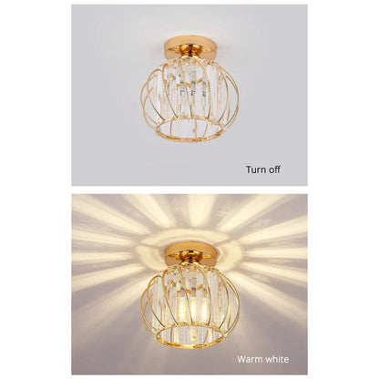 Modern Flush Mount Ceiling Light Fixture – K9 Crystal - LED Kompatibel - Elegant Design - Inomhusbruk - Polerad Krom Finish