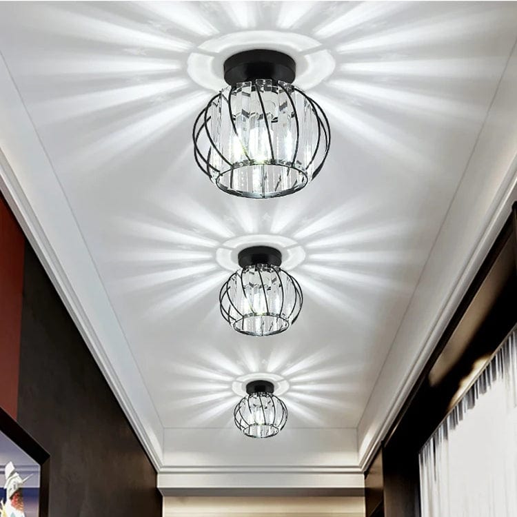 Modern Flush Mount Ceiling Light Fixture – K9 Crystal - LED Kompatibel - Elegant Design - Inomhusbruk - Polerad Krom Finish