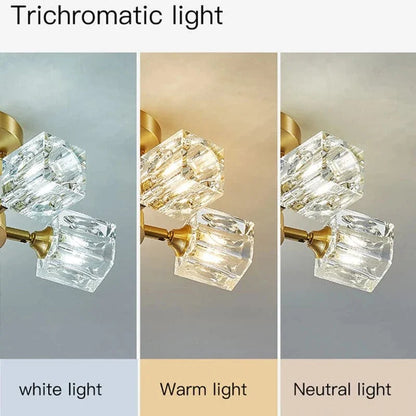 Modern guld kristallkrona – G9-baserad semi flush mount taklampa för vardagsrum, matsal, kök