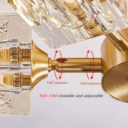 Modern guld kristallkrona – G9-baserad semi flush mount taklampa för vardagsrum, matsal, kök