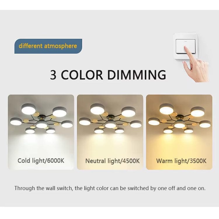 Modern LED Krona - Inomhusbelysning - Justerbar Färgtemperatur - Tre Ljuslägen - Stilig Metall- och Glasdesign - 16 cm Höjd