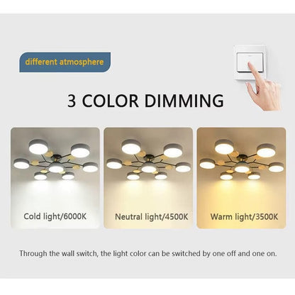 Modern LED Krona - Inomhusbelysning - Justerbar Färgtemperatur - Tre Ljuslägen - Stilig Metall- och Glasdesign - 16 cm Höjd