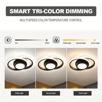 Modern LED Takmonterad Lampa - Dimmbar - Energisnål - Tre Färgtemperaturer - Hållbar Design - Lämplig för Inomhusbruk