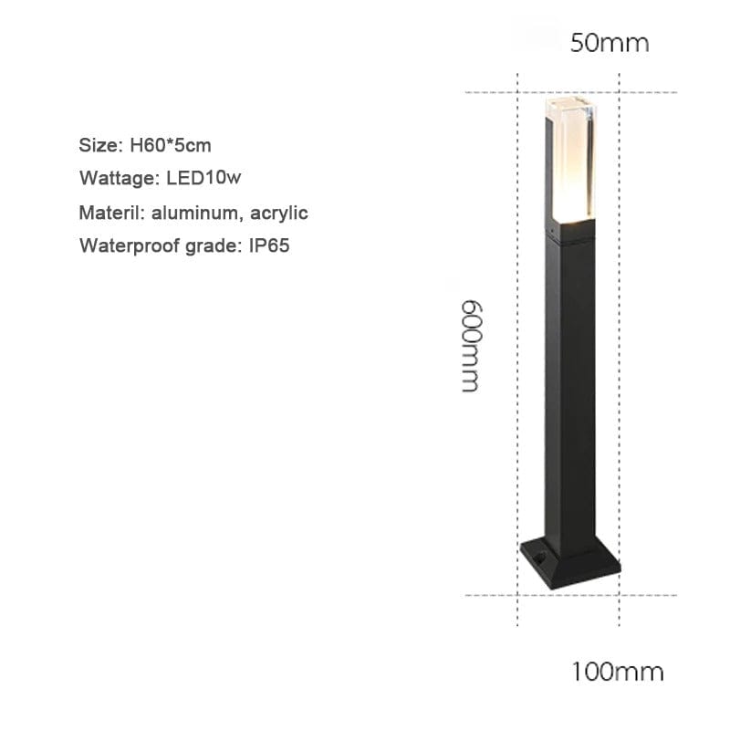 Modern LED Trädgårdslampa med fast bas - IP65 Vattentålig - 10W - Aluminium - Varm/Kall Vit - Utomhuslandskapsbelysning