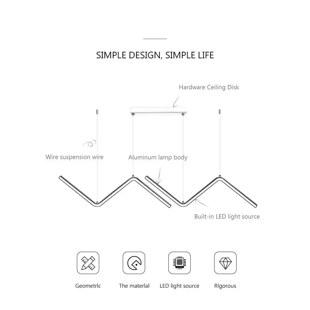 Modern LED Pendelarmatur - Justerbar Höjd - Dimbar - Svart Aluminium - Kalla/Varma/Neutrala Nyansar - Inomhusbelysning