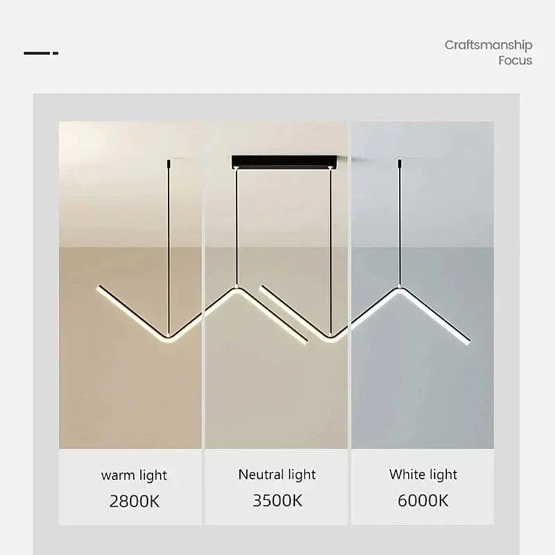 Modern LED Pendelarmatur - Justerbar Höjd - Dimbar - Svart Aluminium - Kalla/Varma/Neutrala Nyansar - Inomhusbelysning